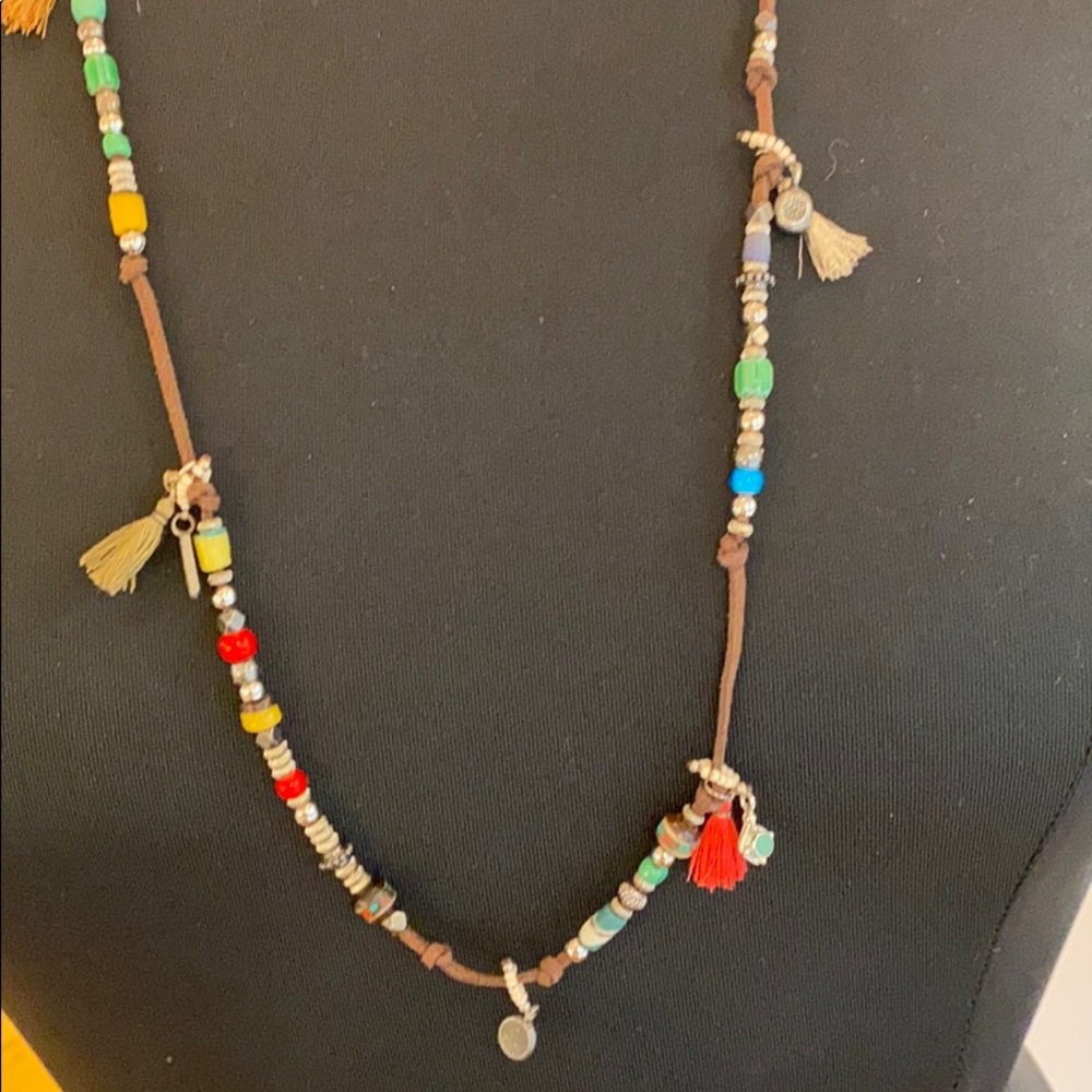 Johnny Was leather thong necklace